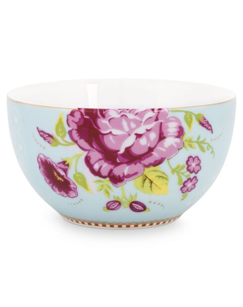 6 Early Bird Porzellanschalen mit blauen Blumen, D.12 cm