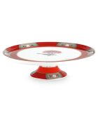Plat gâteau en Porcelaine Blushing Birds rouge - 31.4x31.4x8.9 cm