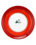 6 Tasses à thé avec soucoupes en Porcelaine Blushing Birds rouges - 28 cl