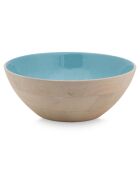 Insalatiera Blushing Birds in legno smaltato blu - D.32 cm