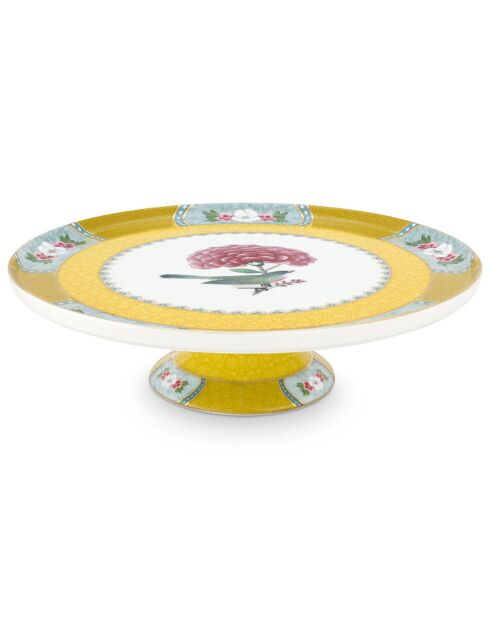 Mini Plat à gâteau en Porcelaine Blushing Birds jaune - 21.5 cm