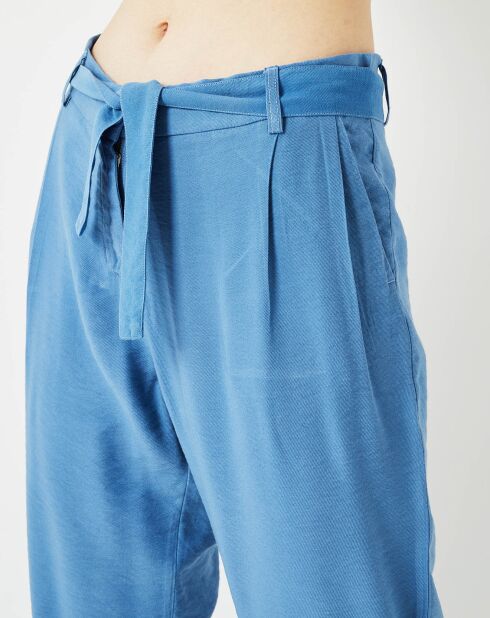 Pantalon fluide Cado bleu