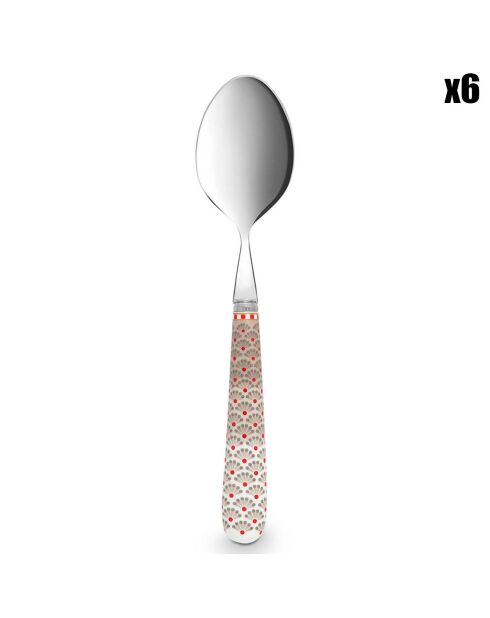 6 khakifarbene Blumenlöffel - 19,8 cm