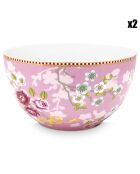 2 chinesische Early Bird Salatschüsseln aus rosa Porzellan, D.18 cm