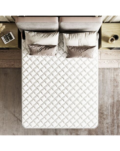 Ensemble Matelas + Sommier Leon gris/blanc - 140x190 cm