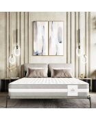 Ensemble Matelas + Sommier Leon gris/blanc - 140x200 cm