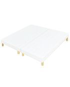 Ensemble Matelas + 2 Sommiers Leon gris/blanc - 2x90x200 cm