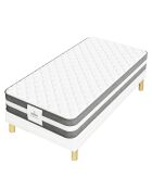 Ensemble Matelas + Sommier Leon gris/blanc - 80x200 cm