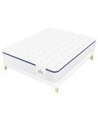 Ensemble Matelas + Sommier Vasco bleu/blanc - 140x190 cm