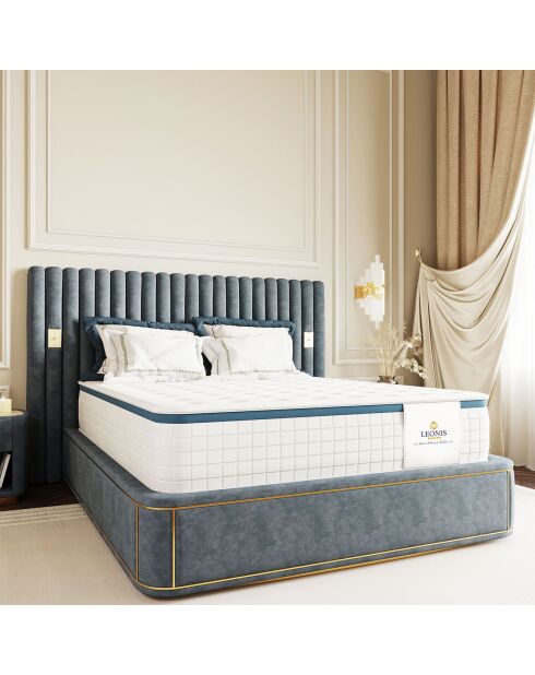 Vasco Matratze + Boxspringset blau/weiß - 160x200 cm