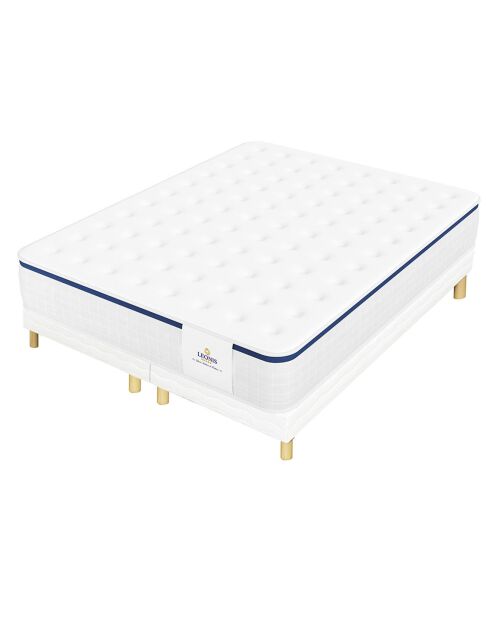 Ensemble Matelas + 2 Sommiers Vasco bleu/blanc - 2x80x200 cm