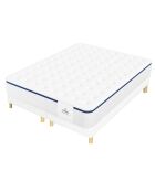 Ensemble Matelas + 2 Sommiers Vasco bleu/blanc - 2x90x200 cm