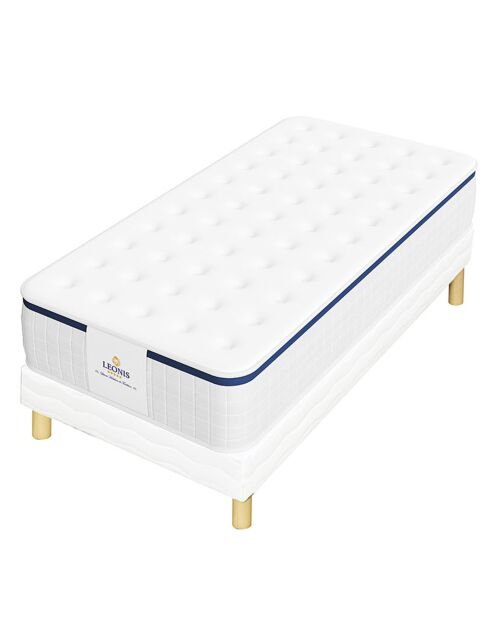 Ensemble Matelas + Sommier Vasco bleu/blanc - 90x190 cm