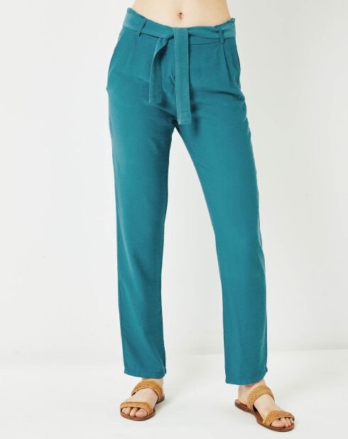 Pantalon fluide Cado turquoise