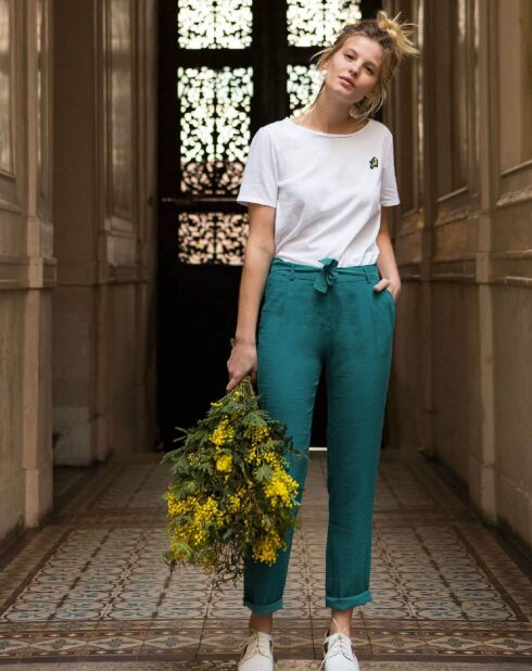 Pantalon fluide Cado turquoise
