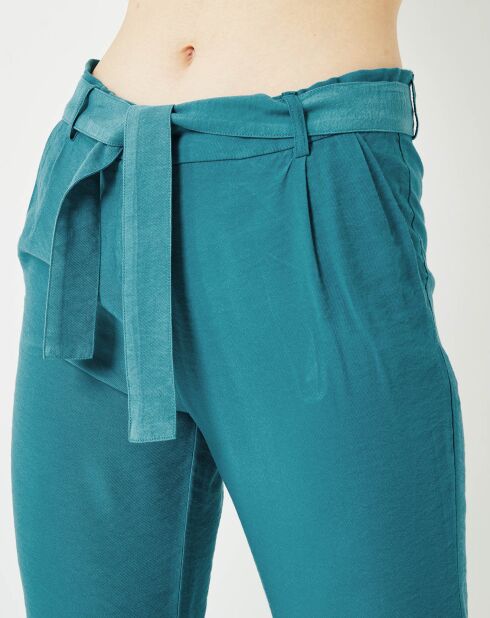 Pantalon fluide Cado turquoise