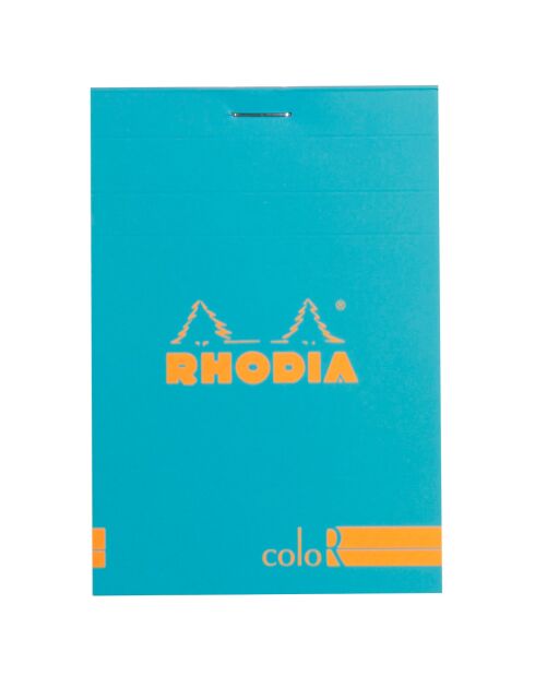 Bloc agrafé n°12 70 feuillets lignés turquoise - 8.5x12 cm