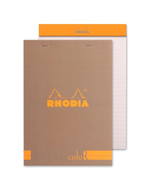 Bloc agrafé n°16 70 feuillets lignés taupe - 14.8x21 cm