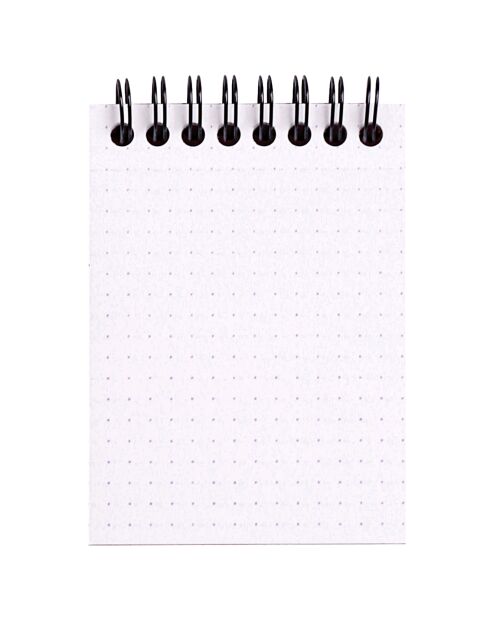 5 Blocs à reliure intégrale 80 feuillets pointillés noirs -  7.5x10.5 cm