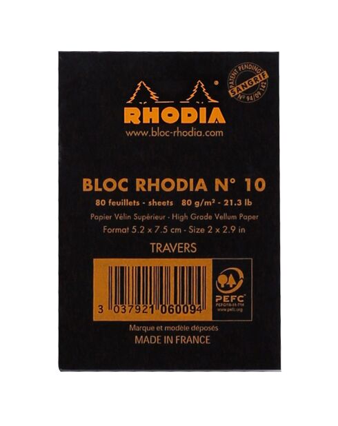 5 Blocs agrafés n°10 80 feuillets lignés noirs - 5.2x7.5 cm