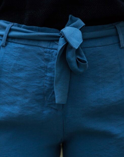 Pantalon fluide Cado bleu