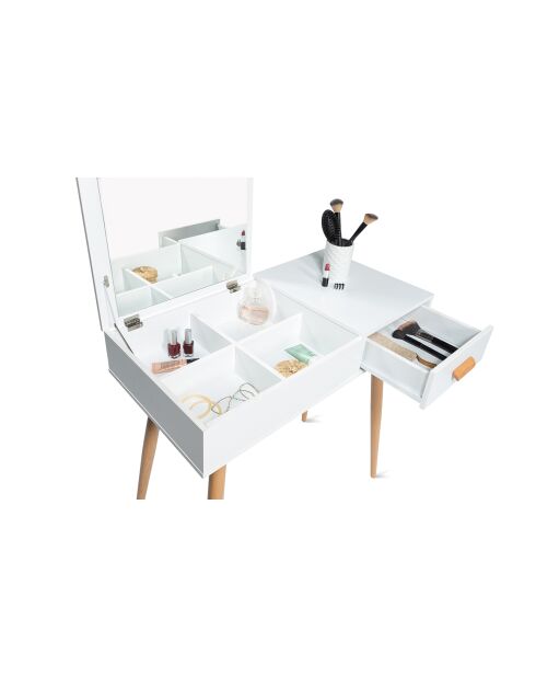 Coiffeuse Serena blanche - 80x39x75 cm