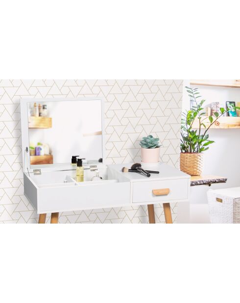 Coiffeuse Serena blanche - 80x39x75 cm