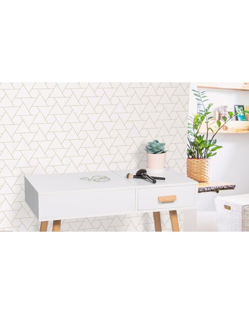 Coiffeuse Serena blanche - 80x39x75 cm
