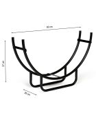 Porte-buche acier arche noir - 48x38.5x42 cm