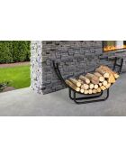 Porte-buche acier arche noir - 48x38.5x42 cm
