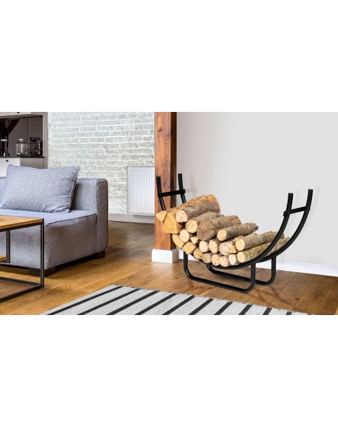Porte-buche acier arche noir - 48x38.5x42 cm