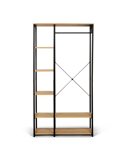 Vestidor industrial doble Detroit marrón/negro - 90x40x167 cm