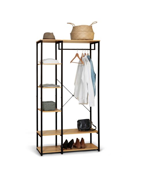 Vestidor industrial doble Detroit marrón/negro - 90x40x167 cm