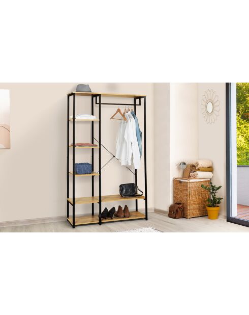 Vestidor industrial doble Detroit marrón/negro - 90x40x167 cm