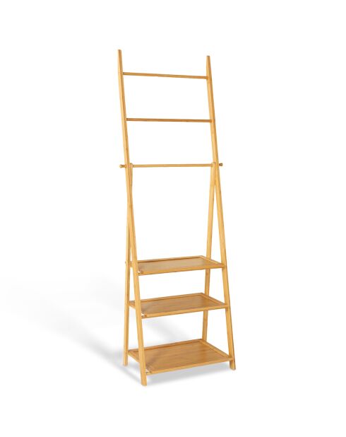 Lana servethouder van bamboe 3 planken bruin - 53x31x152 cm