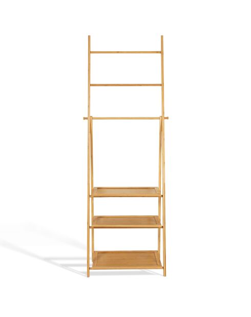 Lana servethouder van bamboe 3 planken bruin - 53x31x152 cm