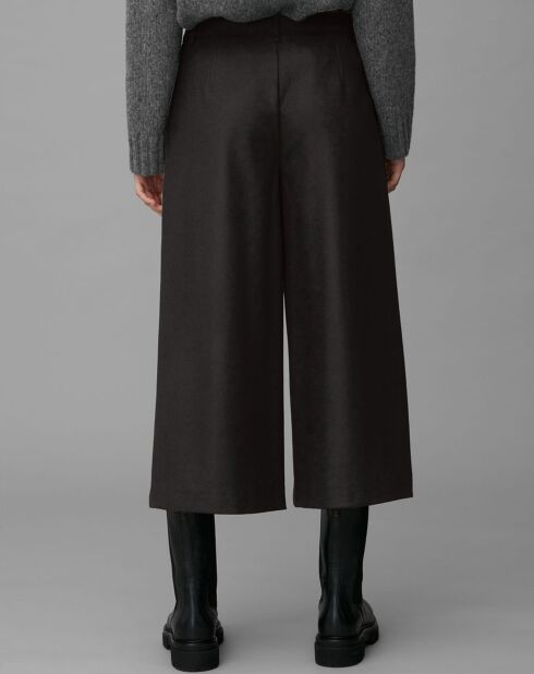 Pantalon jupe-culotte en Laine mélangée noir