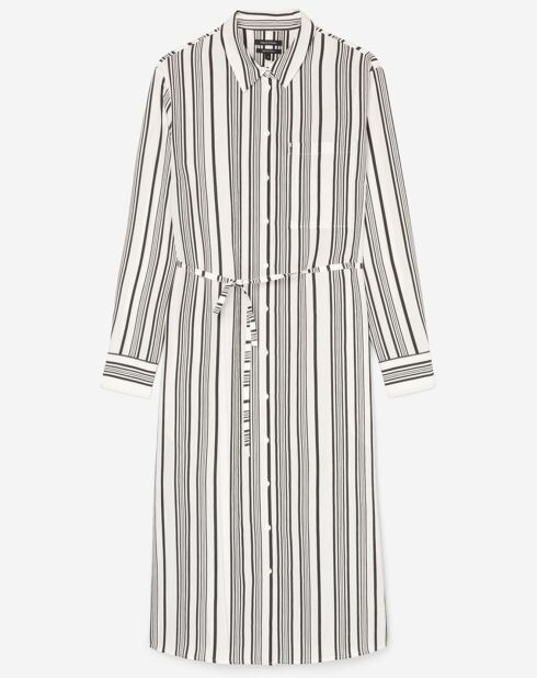 Robe fluide à rayures blanc/noir