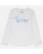 T-Shirt en Coton à logo tommy Irisé blanc