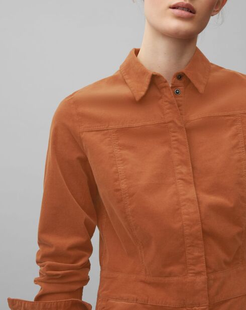 Robe en Velours Milleraies marron