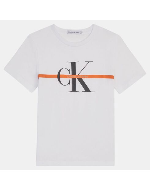 T-Shirt en Coton Ck Bande blanc