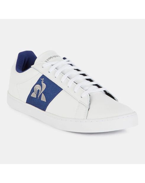 Baskets en Cuir Elsa blanc/bleu