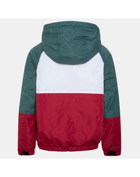 Coupe-Vent zippé à Capuche gris/rouge/blanc
