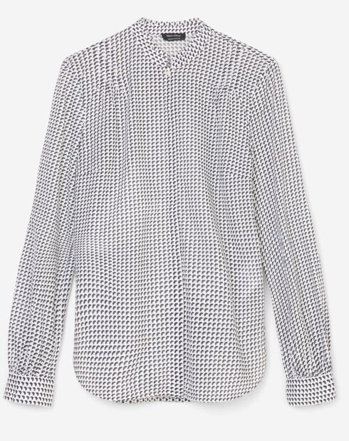 Chemise imprimée blanc/bleu