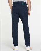 Pantalon Slim Fit Fave à micro motif bleu marine