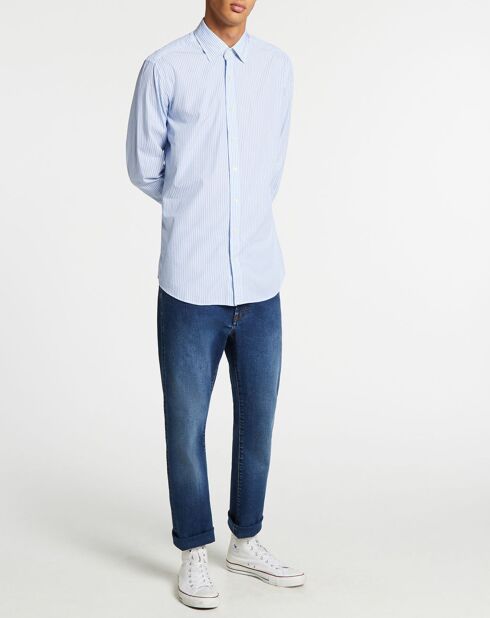 Chemise Slim Fit à rayures  bleue