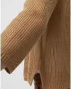 Gilet court en Maille marron