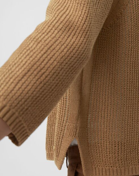 Gilet court en Maille marron