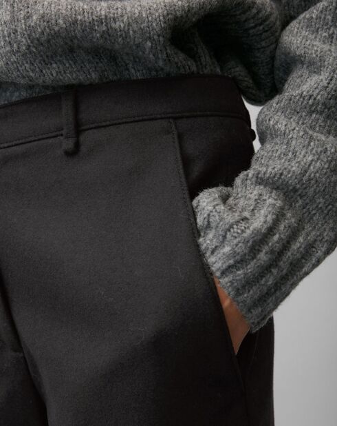 Pantalon jupe-culotte en Laine mélangée noir