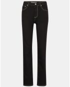 Jean Straight Tr Coutures Or noir